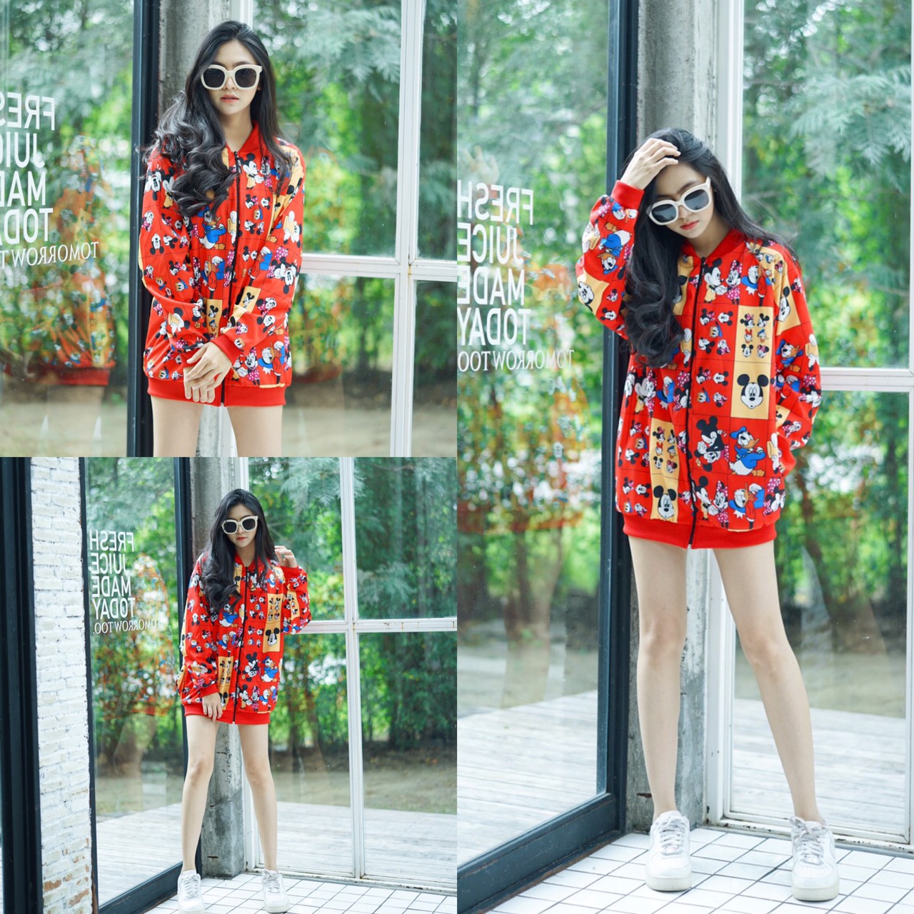 แจ็กเก็ตแขนยาวกันหนาว ผ้าพิมลาย