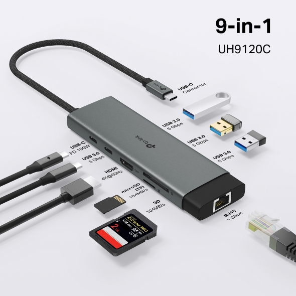 UH9120C USB Type-C 9 in 1 Hub