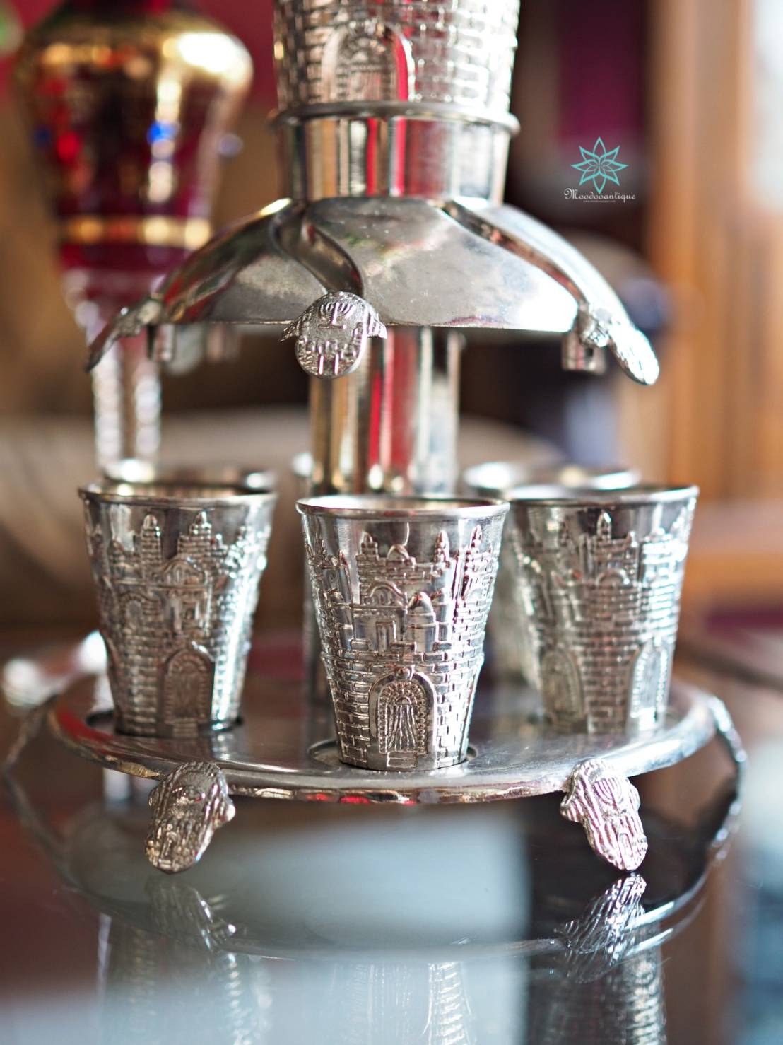 set น้ำพุไวน์เก่าเคลือบนิกเกิล (NICKEL COATED WINE FOUNTAIN)