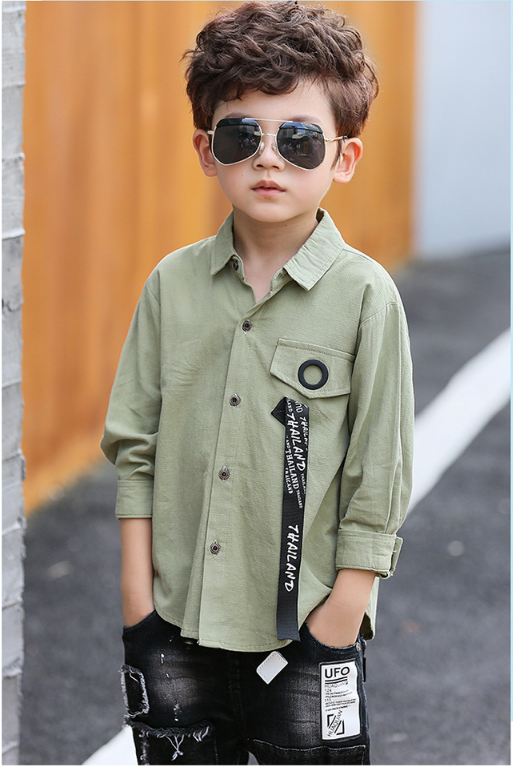 เสื้อเชิ้ตเด็กแขนยาว Size 130