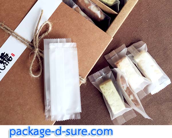 ถุงซีลกลาง ขอบหยัก 4x9.5 เนื้อกึ่งขุ่น แพ็ค 100 ใบ