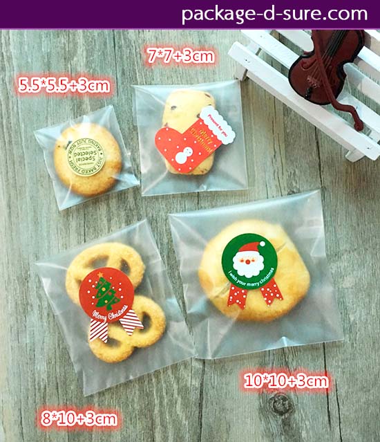 ล้างสต็อก//ถุงคุกกี้แถบกาว 5.5x5.5 เนื้อกึ่งขุ่น ไม่มีลาย แพ็ค 100 ใบ