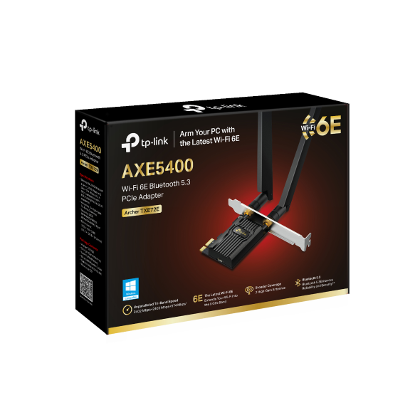 Archer TXE72E AXE5400 Wi-Fi 6E Bluetooth 5.3 PCIe Adapter