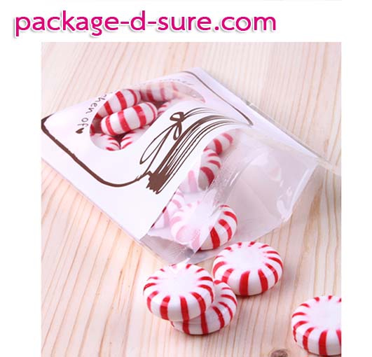 ถุงคุกกี้ แถบกาว 7x10 ลายขวดโหล สีขาว แพ็ค 100 ใบ