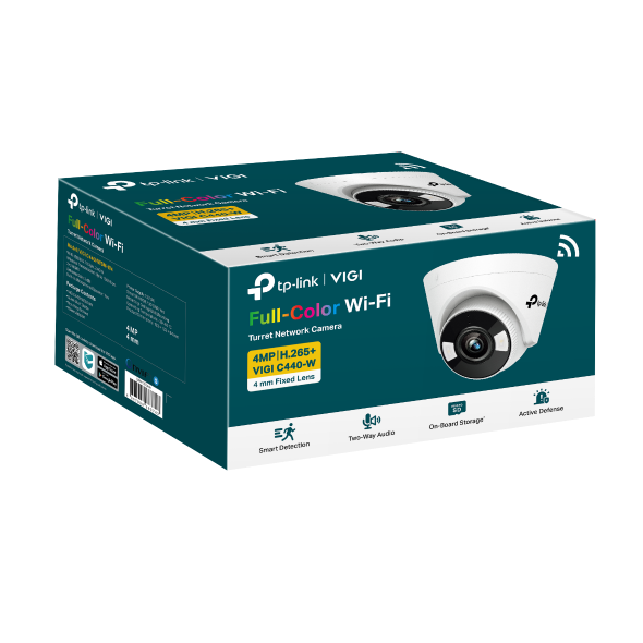 VIGI C440-W(4mm) VIGI 4MP Full-Color Wi-Fi Turret Network Camera
