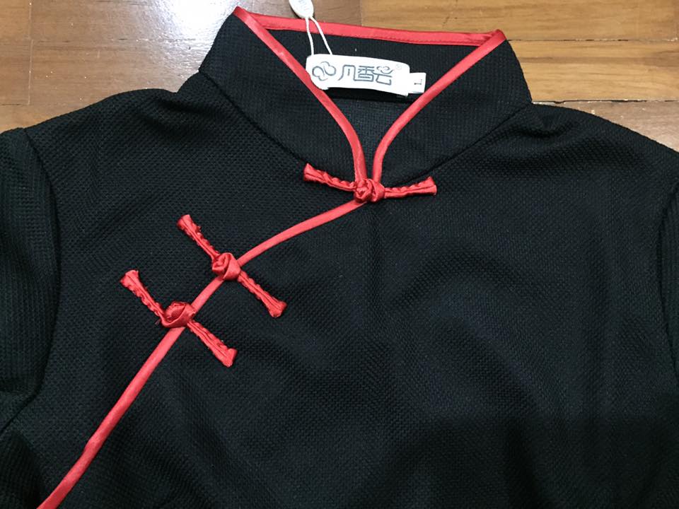 เสื้อจีนสีดำ ยาวปิดสะโพก รหัส. F138 สินค้าพร้อมส่ง