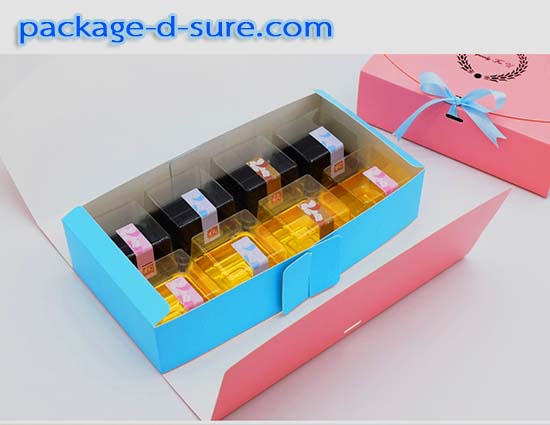 กล่องสี่เหลี่ยมผืนผ้า เปิดบน ไซส์ใหญ่ 11.4x23x5 สีชมพูฟ้า