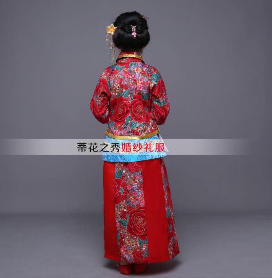 ชุดจีนเด็กสีแดง . รหัส TA 100