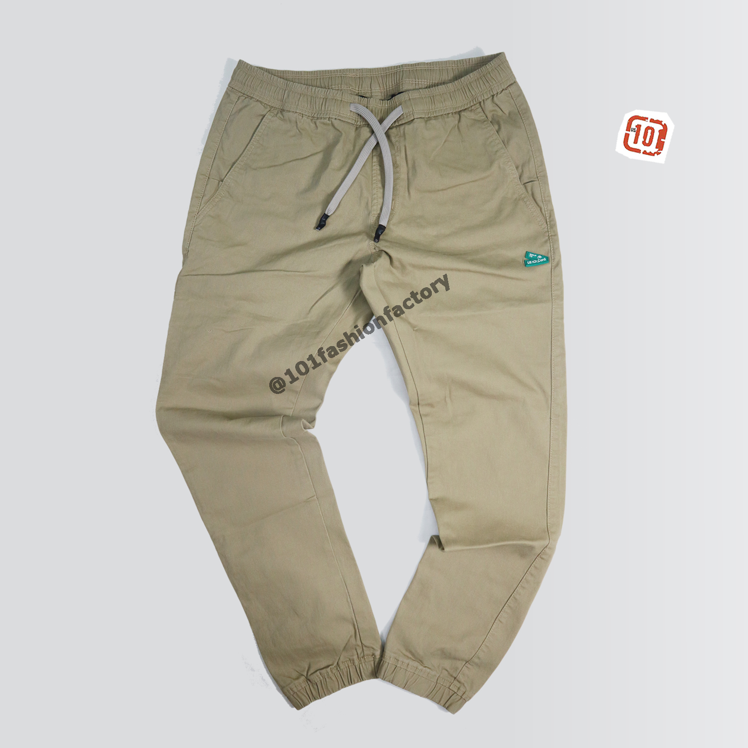 กางเกงขาจั้ม No.650/6 ผ้ายืด กางเกงแฟชั่น เรียบง่าย เข้าทุกชุด สีกากี | US101