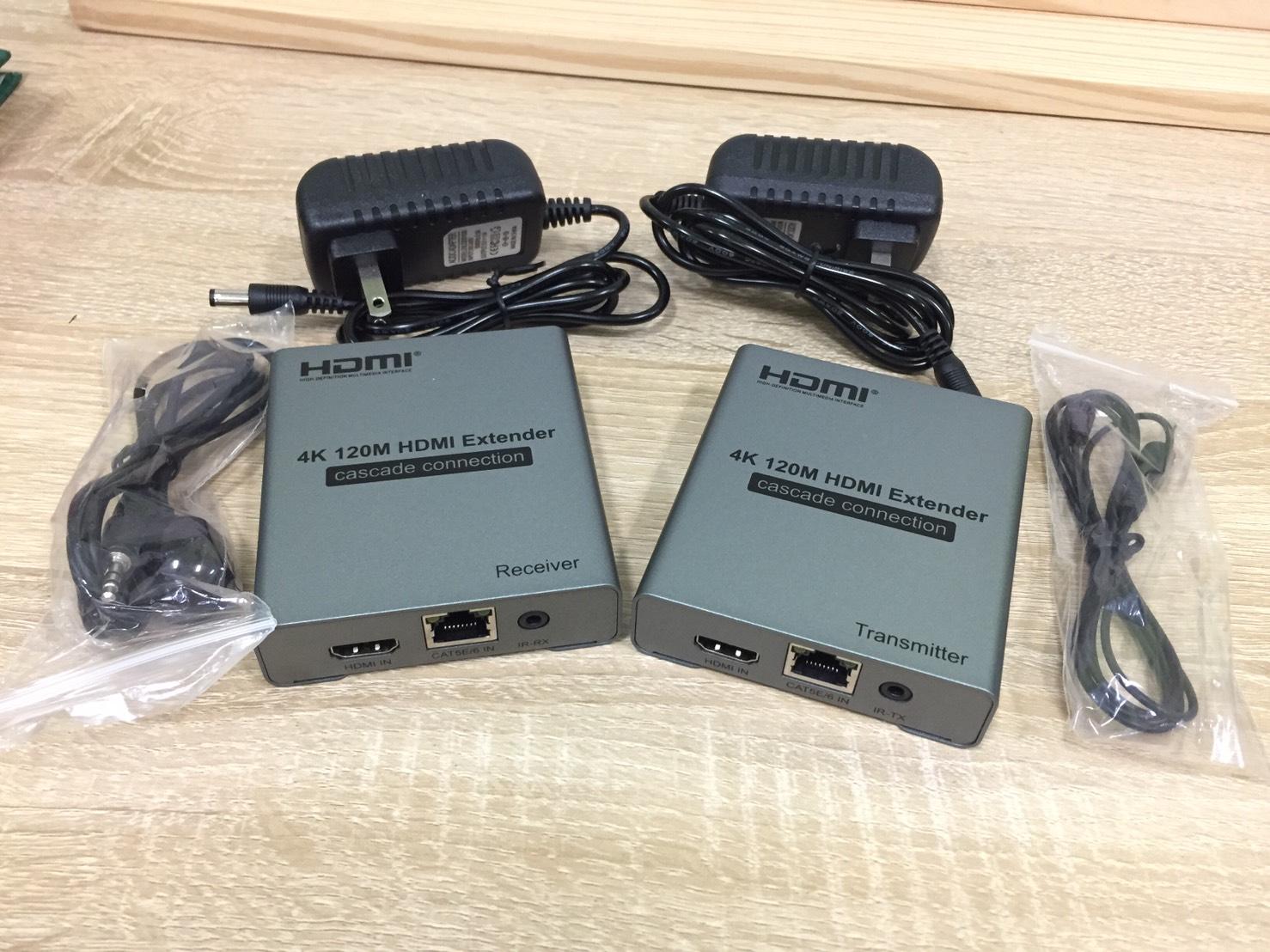HDMI EXTENDER 120M. HDMI 4K ใช้สายแลนLan Cat5e-6