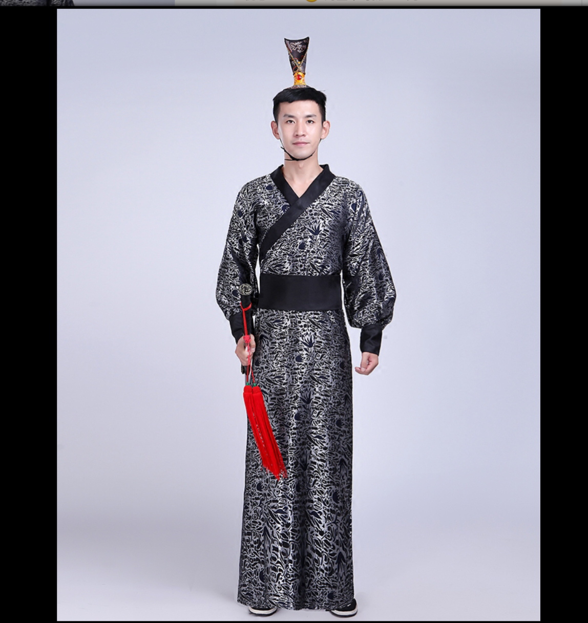 ชุดฮั่น สีดำลาย รหัส BL 58 สินค้าพร้อมส่ง