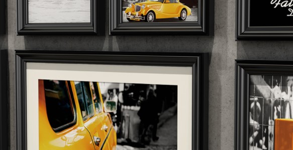 ชุดกรอบรูปติดผนัง London (Black20) กรอบรูปไม้สีดำ 20 ชิ้น พร้อมภาพตามแบบและวัสดุติดตั้ง