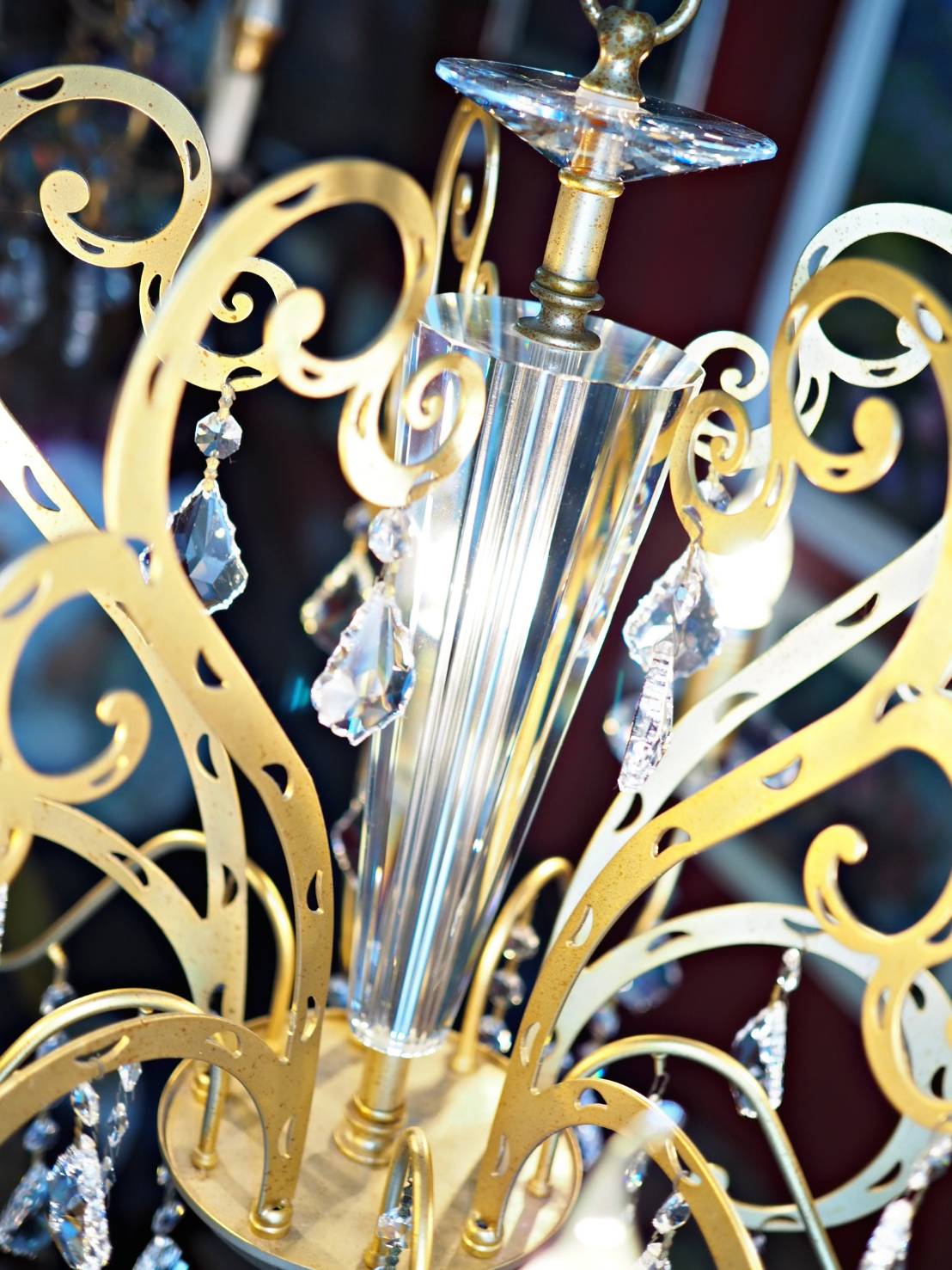 chanderlier คริสตัล Asfour โครงโลหะทำสี