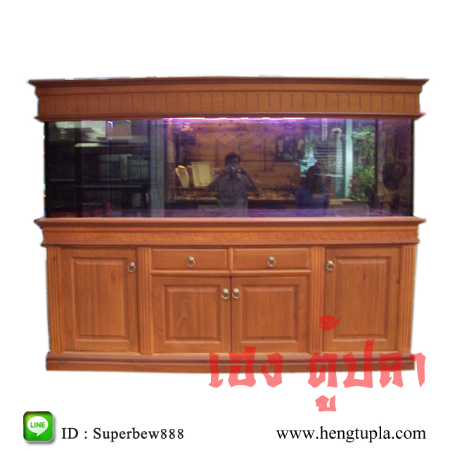 ตู้ปลา ไม้ประดู่ 84" x 30" x 30" กระจกหนา 12 มิล(4หุน) กรองข้างเต็ม
