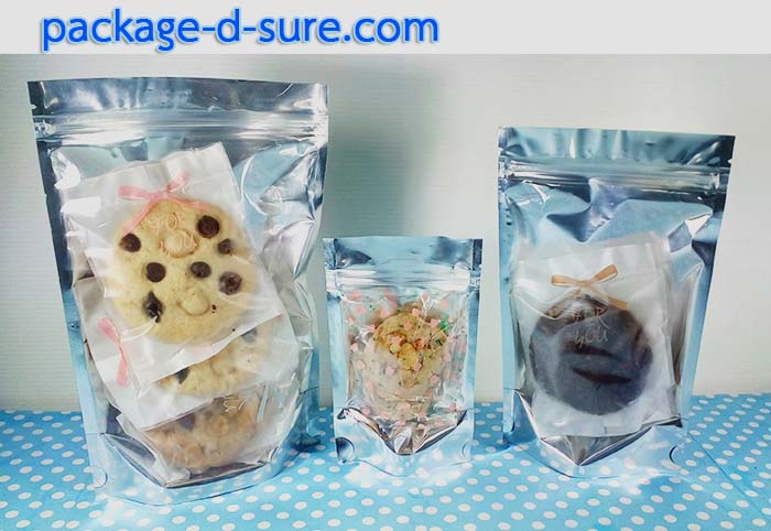 ลดล้างสต็อก//ใบละ 0.76 //ถุงซิปตั้ง หน้าใส หลังเงิน 12x20+4 แพ็ค 50 ใบ