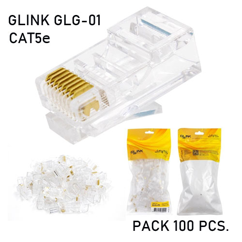 หัวแลนด์ CAT5E GLINK GLG-01 GLINK JACK RJ45 CAT5e /ถุง100หัว