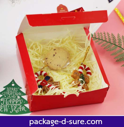 โปรโมชั่น//กล่องสี่เหลี่ยมจัตุรัส เปิดบน 15x15x5 กล่องเขียว Merry Christmas