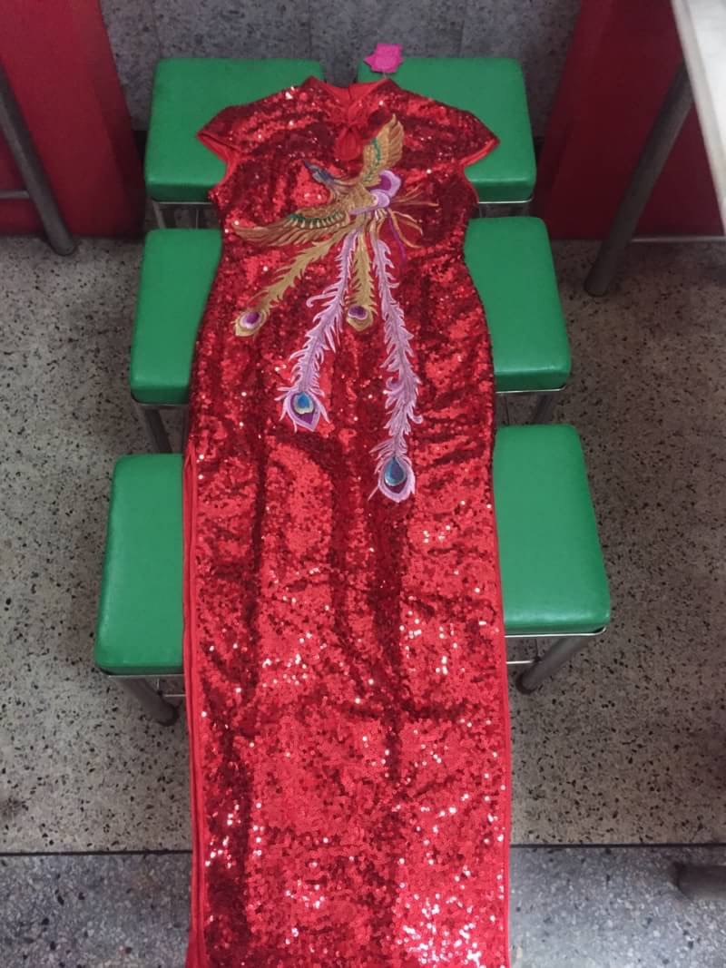 กี่เพ้ายาว สี Red phoenix รหัส HO 186 สินค้าพร้อมส่ง