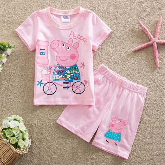 ชุดนอนเด็กเล็ก แขนสั้น ขาสั้น Size 100,140