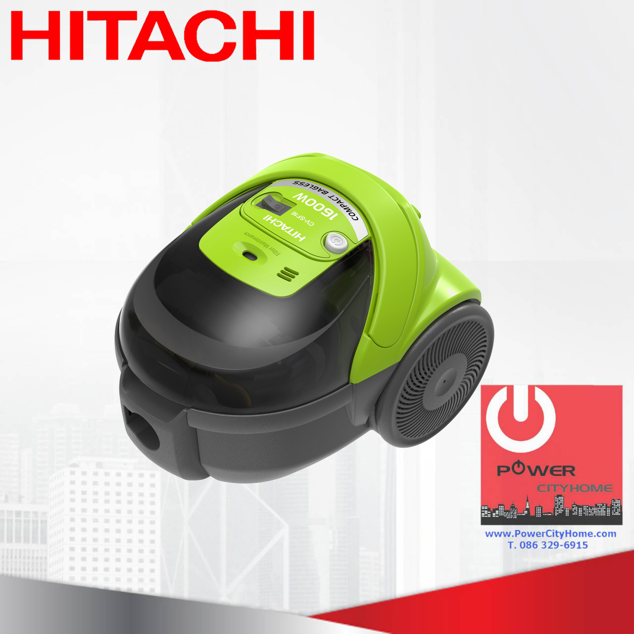เครื่องดูดฝุ่นแบบกล่อง (0.6 ลิตร) ฮิตาชิ 1,600 วัตต์ รุ่น CV-SF16