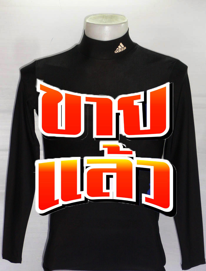 เสื้อรัดกล้ามเนื้อแขนยาว ADIDAS คอเต่า สีดำ ไซส์ L