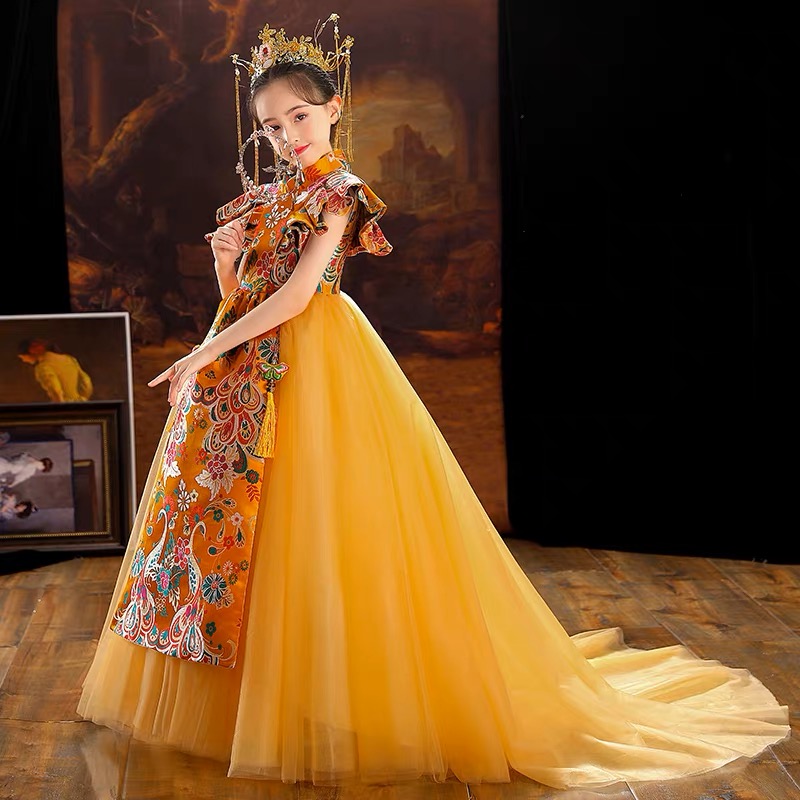 #ชุดเจ้าหญิงสีเหลือง . รหัส HI298 สินค้าพร้อมส่ง