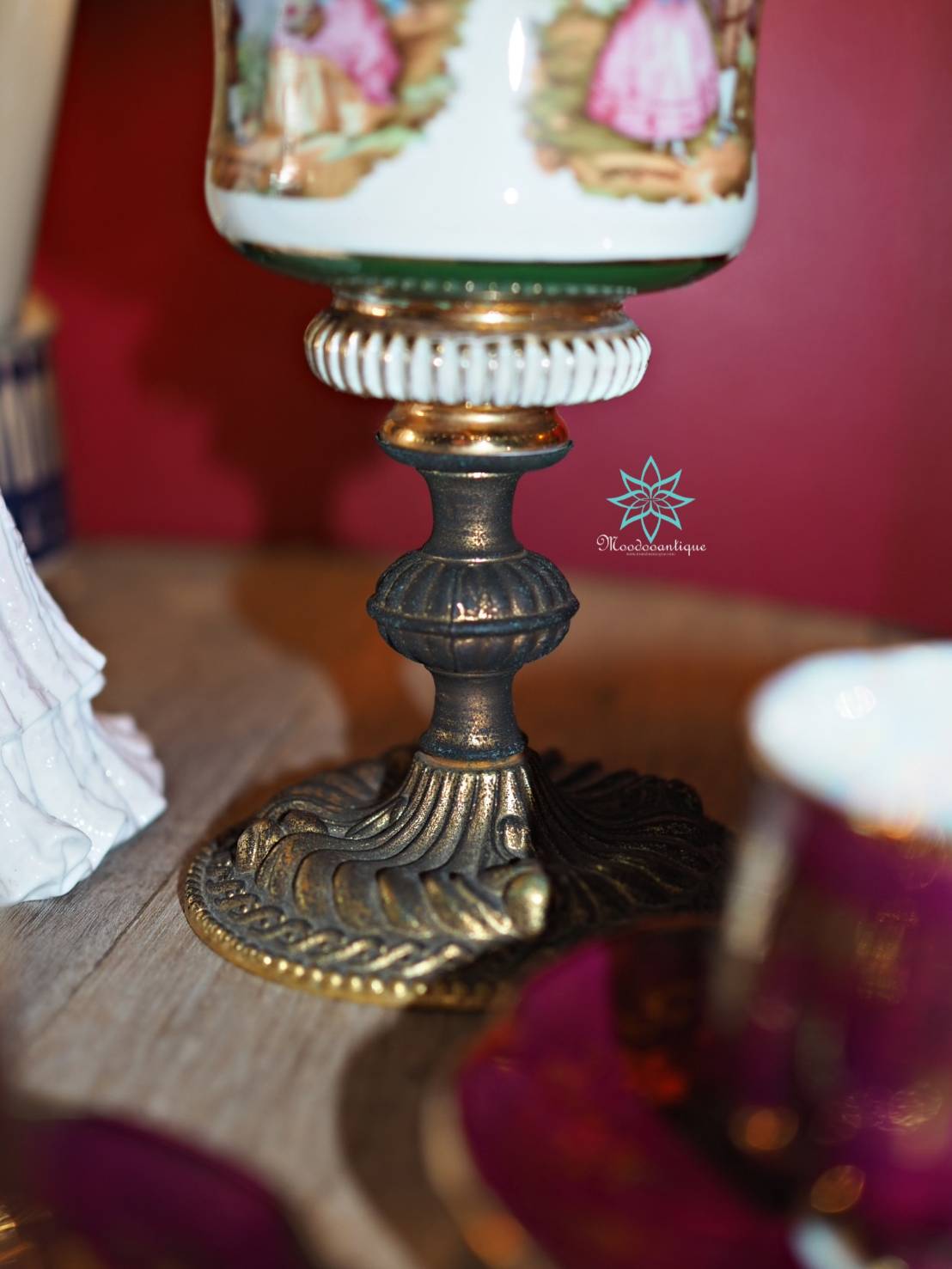 โคมไฟตะเกียงตั้งโต๊ะวินเทจ ของอังกฤษ