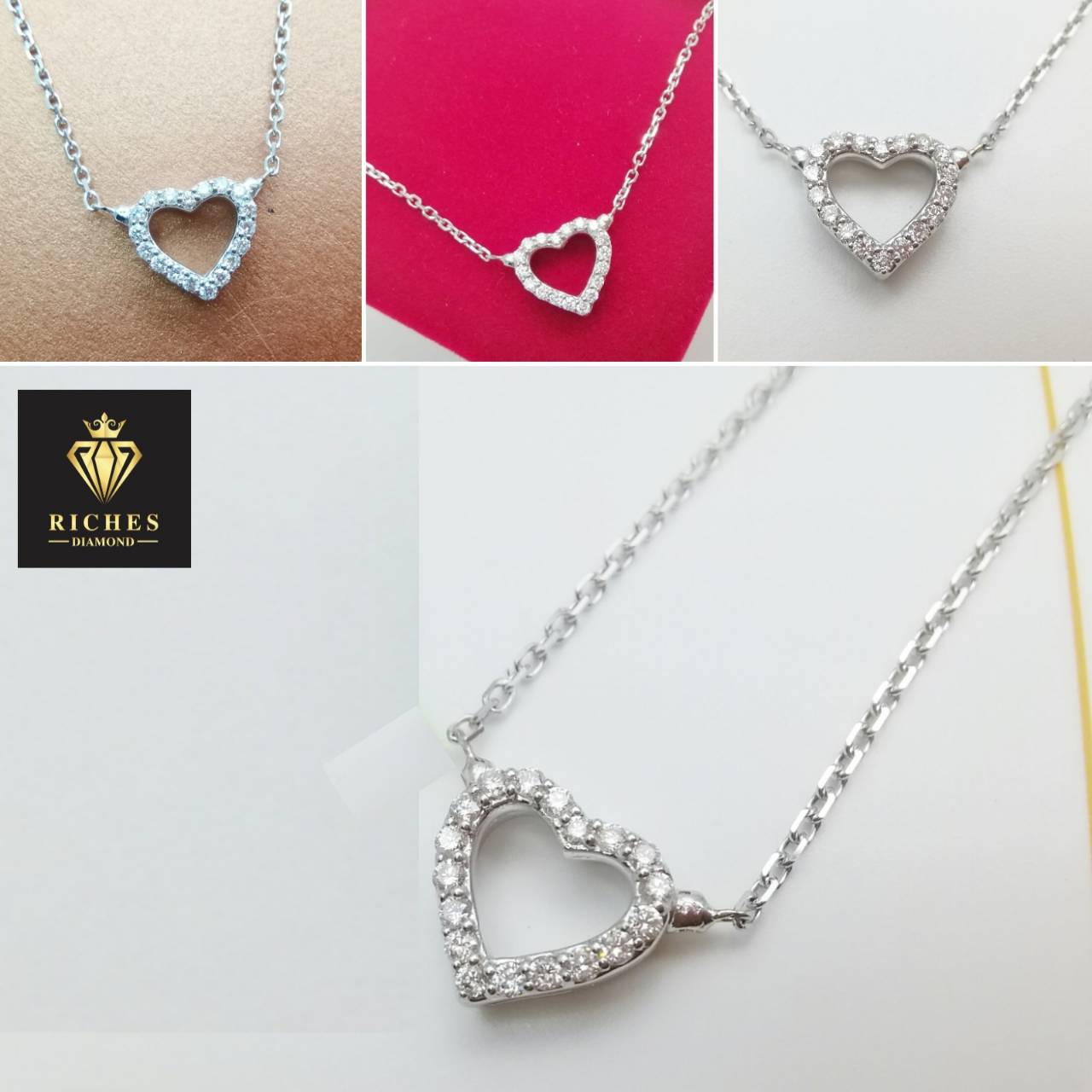 สร้อยคอหัวใจประดับเพชรแท้ 0.18 cts
