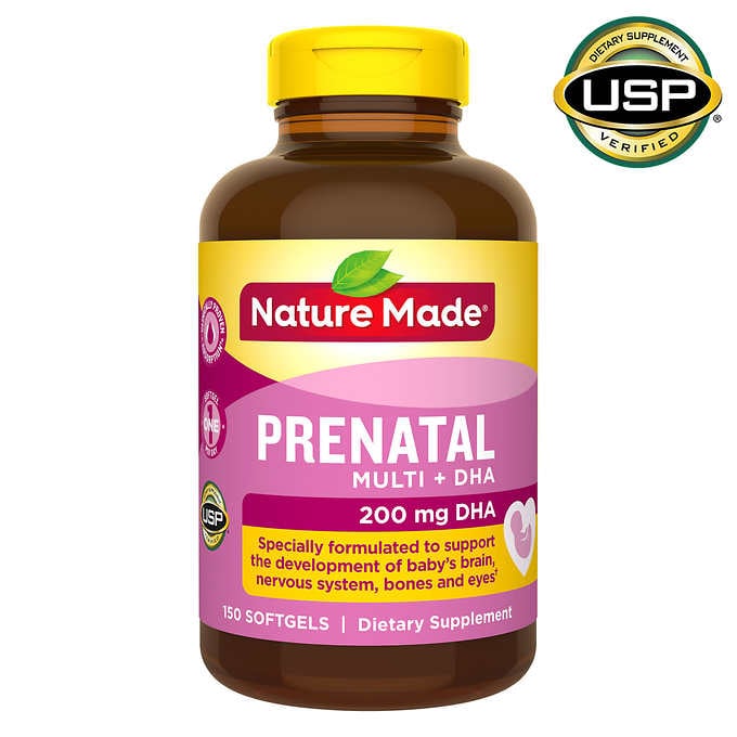 Nature Made Prenatal Multi + DHA วิตามินสำหรับคนท้อง 150 ซอฟท์เจล ฉลากใหม่ หมดอายุ 11/2026