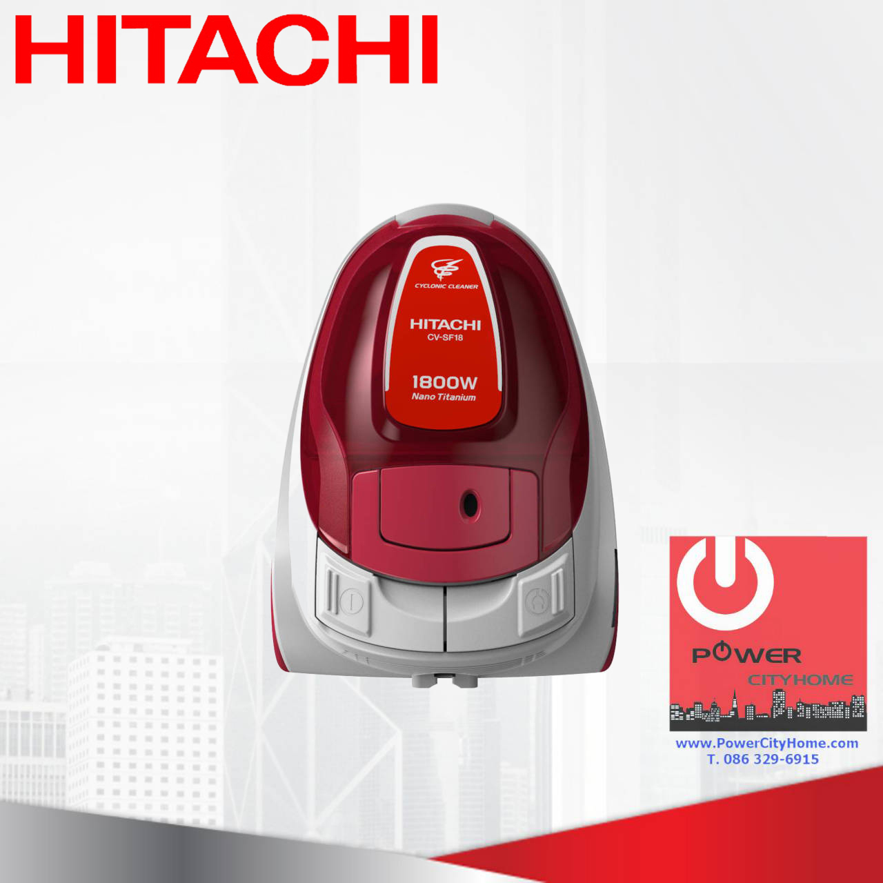 เครื่องดูดฝุ่นแบบกล่อง ไซโคลน (1.6 ลิตร) ฮิตาชิ 1,800 วัตต์ รุ่น CV-SF18