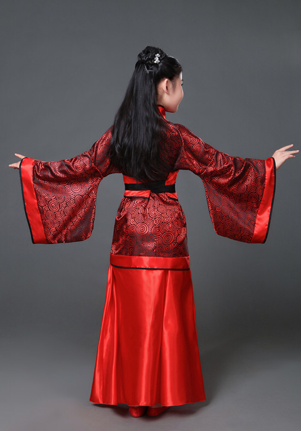 ชุดจีนราชวงศ์ถัง สีแดงลายดำ รหัส SF 39