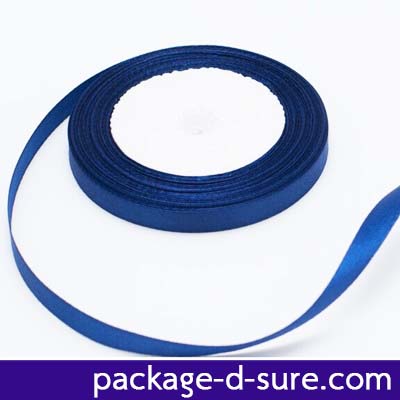 ริบบิ้นผ้า หน้ากว้าง 1 cm ยาว 22 m สีน้ำเงินเข้ม