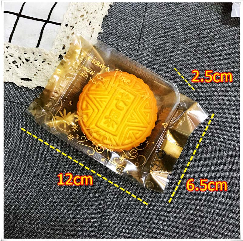 ถุงซีลกลางขยายข้าง ไซส์เล็ก 6.5x11.5+2.5 ลายดอกไม้ พื้นทอง แพ็ค 100 ใบ