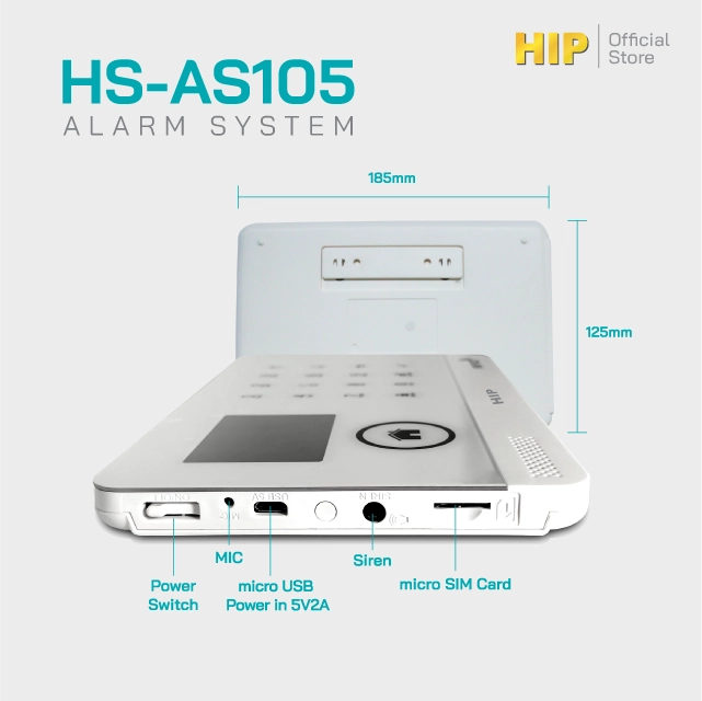 ชุดพร้อมติดตั้งสัญญาณกันขโมย HIP Alarm System รุ่น HS-AS105