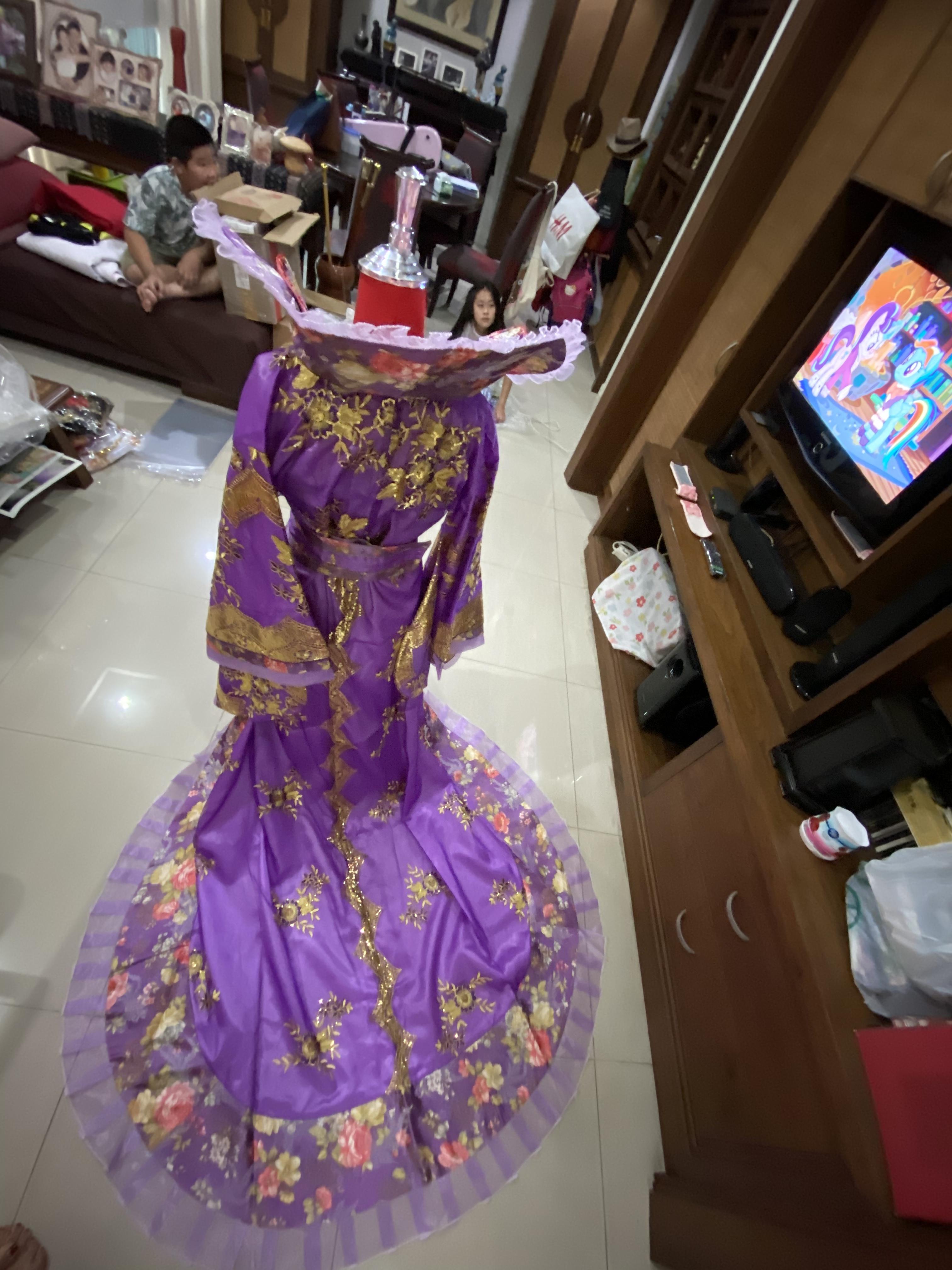 ชุดราชินีถัง สีม่วง รหัส RPN 274 สินค้าพร้อมส่ง