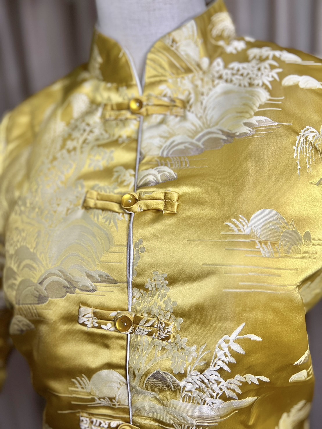 เสื้อสูทผ้าฝ้ายสีเหลือง รหัส FC 109 สินค้าพร้อมส่ง