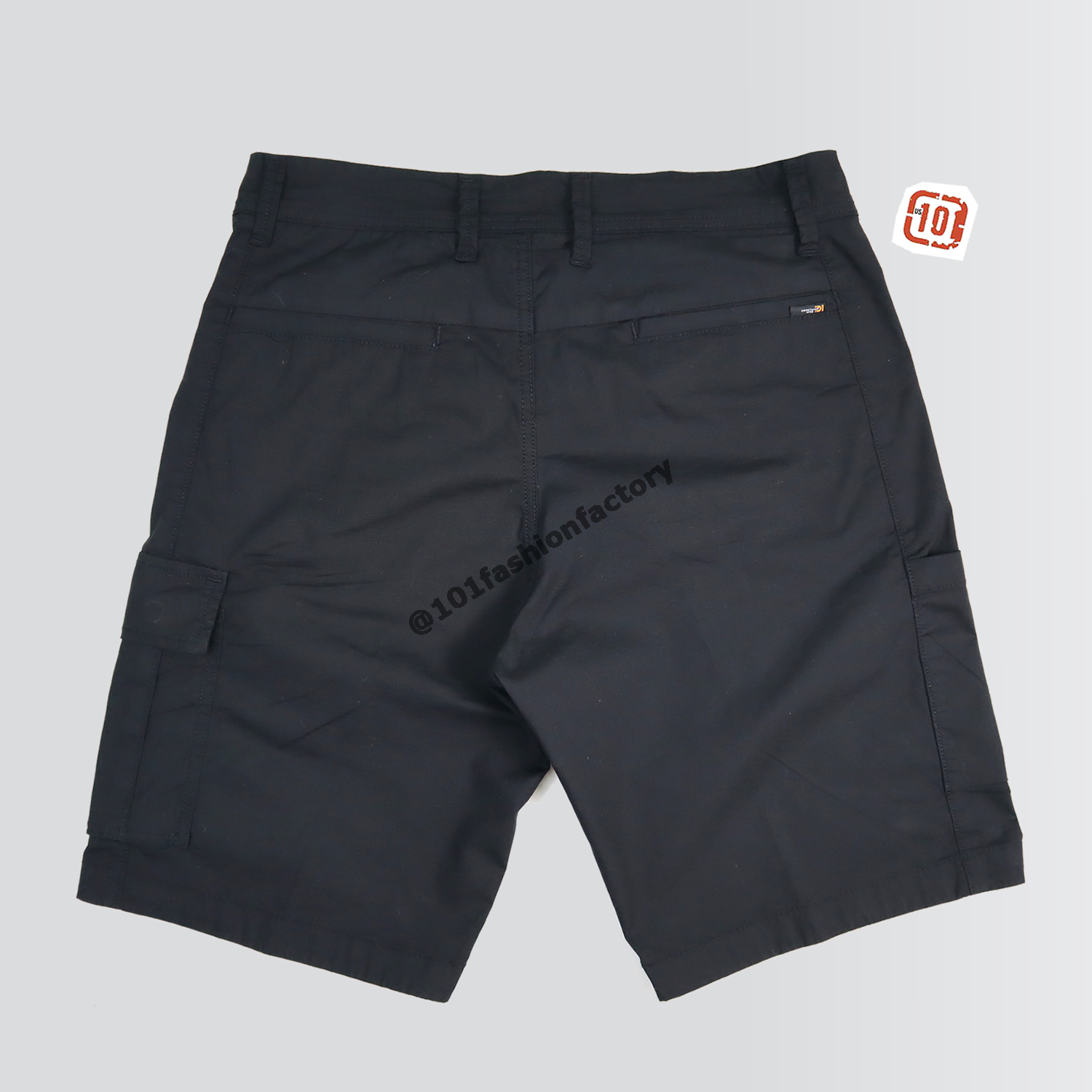 กางเกงคาร์โก้ขาสั้น No.674/1 ผ้ากันลมยืด ขาสั้นชายเป๋าข้าง สีดำ | US101