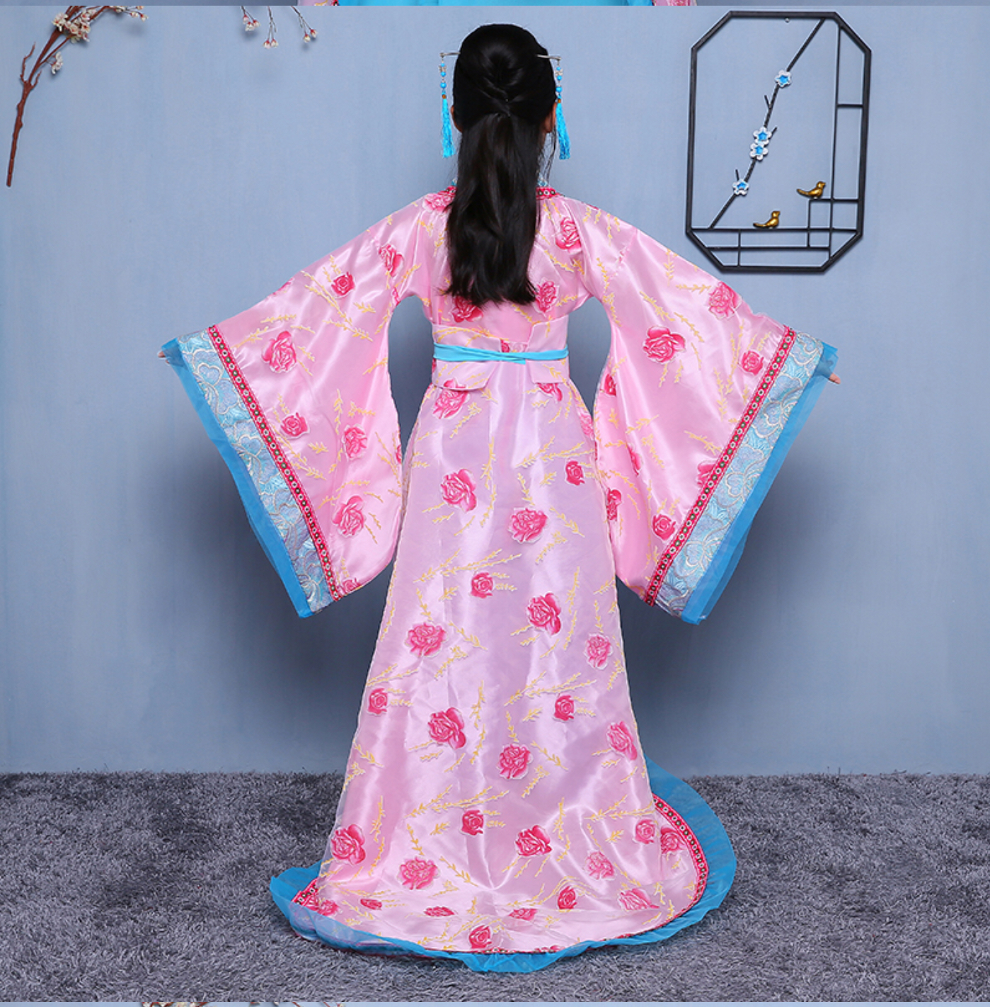 ชุดจีนเด็กราชวงศ์ถัง สีชมพู รหัส YB 75 สินค้าพร้อมส่ง