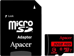 Apacer การ์ด Micro SD UHS-I U1 Class10 R85 32GB รุ่น AP32GMCSH10U5R สินค้ารับประกันศูนย์ตลอดการใช้งาน