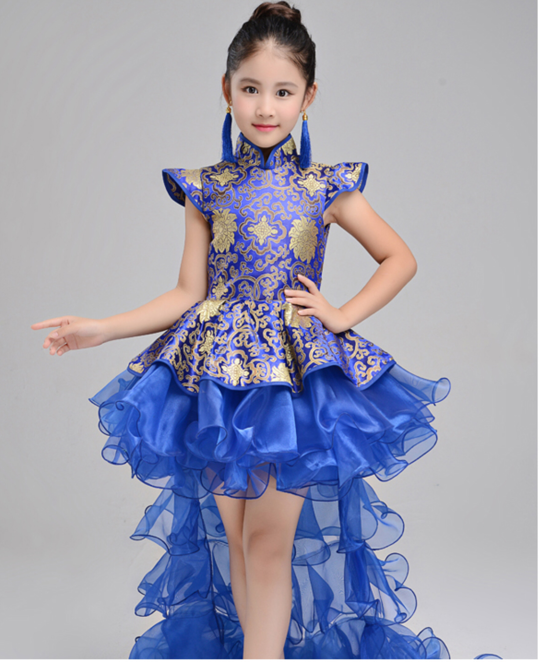 ชุดเจ้าหญิง สีน้ำเงิน. รหัส FOU 94 สินค้าพร้อมส่ง