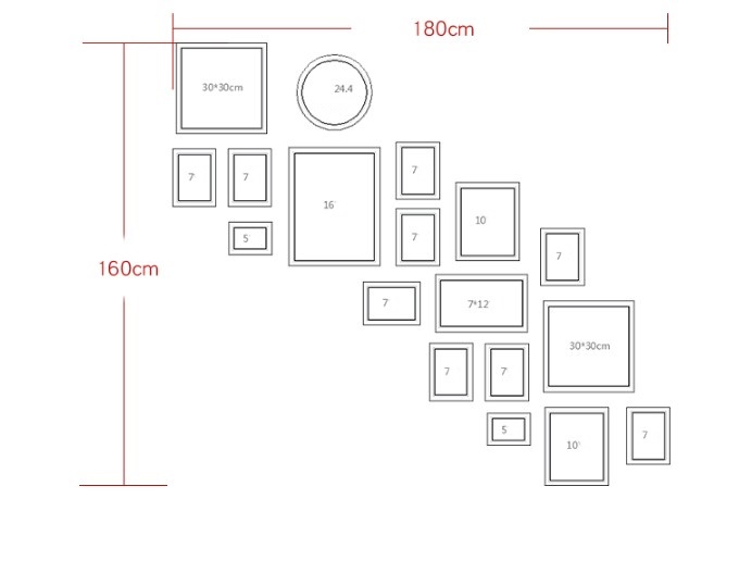 ชุดกรอบรูปติดผนังบันได Stairway18 (Fresh) กรอบรูปไม้ 17 ชิ้นพร้อมภาพตามแบบ + รูปแคนวาส 1 ชิ้น และวัสดุติดตั้ง