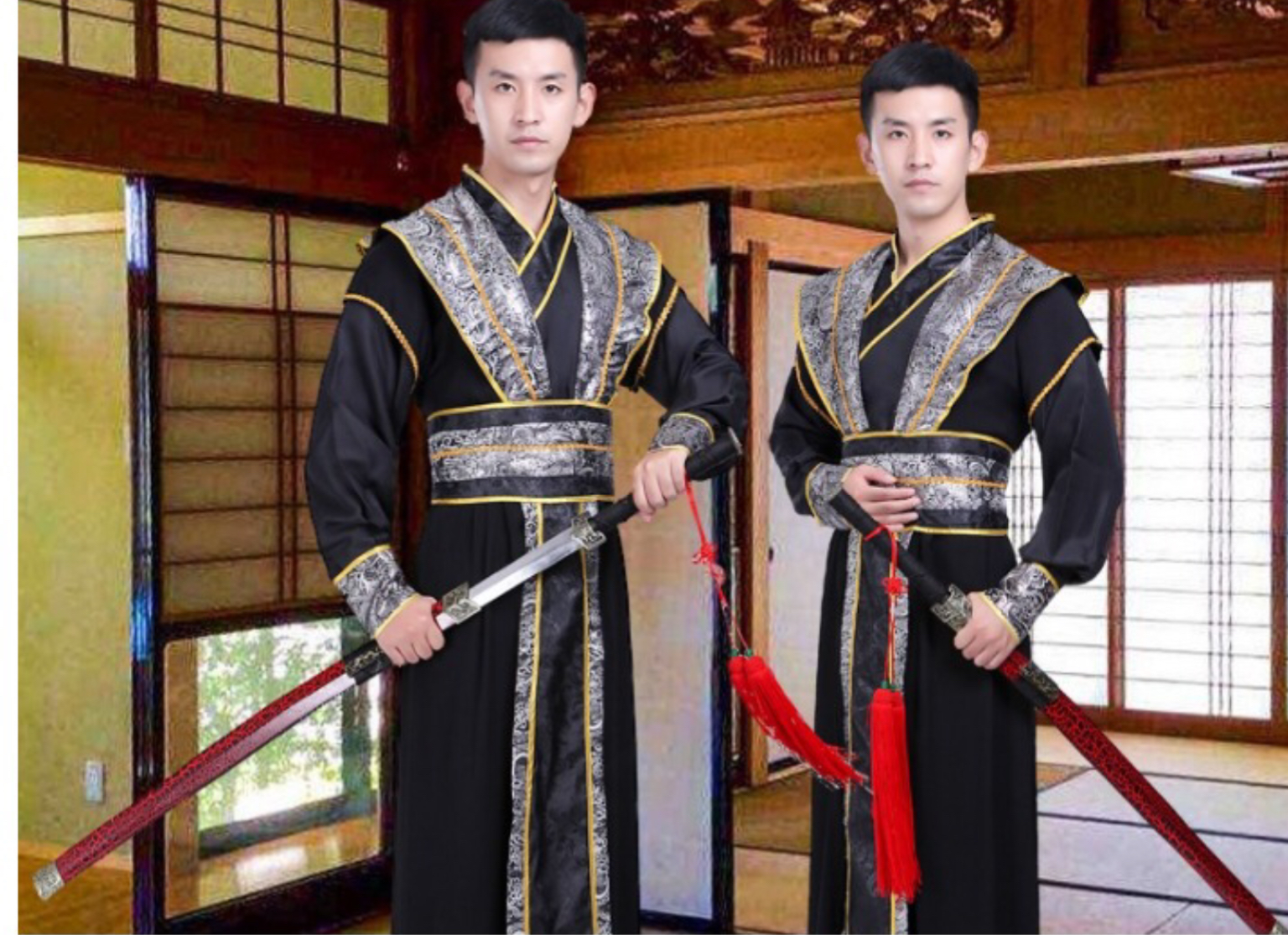 ชุดนักรบ สีดำ รหัส BL 68 สินค้าพร้อมส่ง