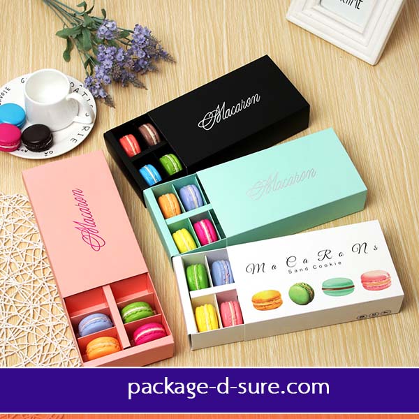 โปรโมชั่น//กล่องมาการอง 12 ชิ้น 20x11x5 สีดำ ลายเซ็นต์ macaron