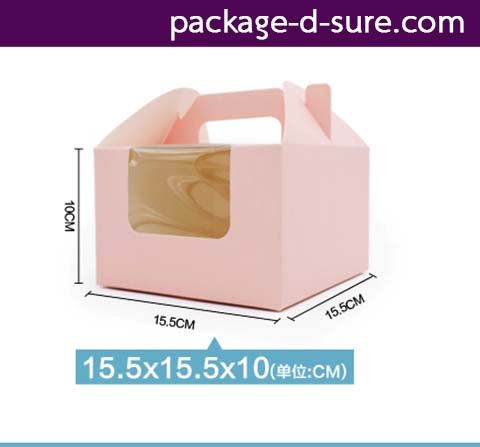 กล่องหูหิ้วคัพเค้ก 4 ชิ้น 15.5x15.5x10 สีขาว