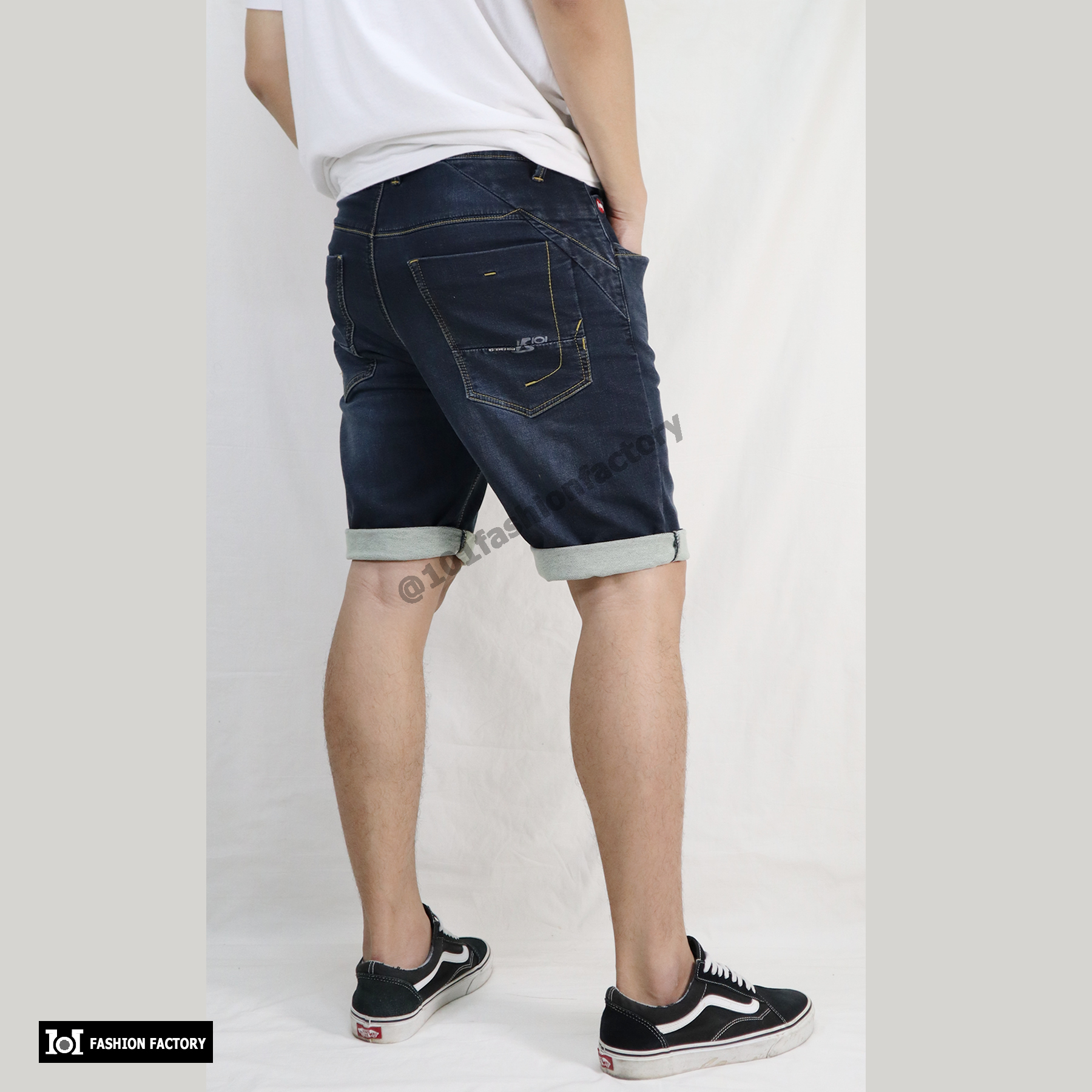 กางเกงยีนส์ขาสั้น US652/1 ยีนส์ผ้ายืดแฟชั่น ใส่สบาย สีเข้ม |US101