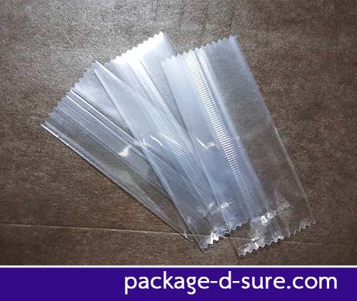 ถุงซีลกลาง ขอบหยัก 4x9.5 เนื้อใส แพ็ค 100 ใบ