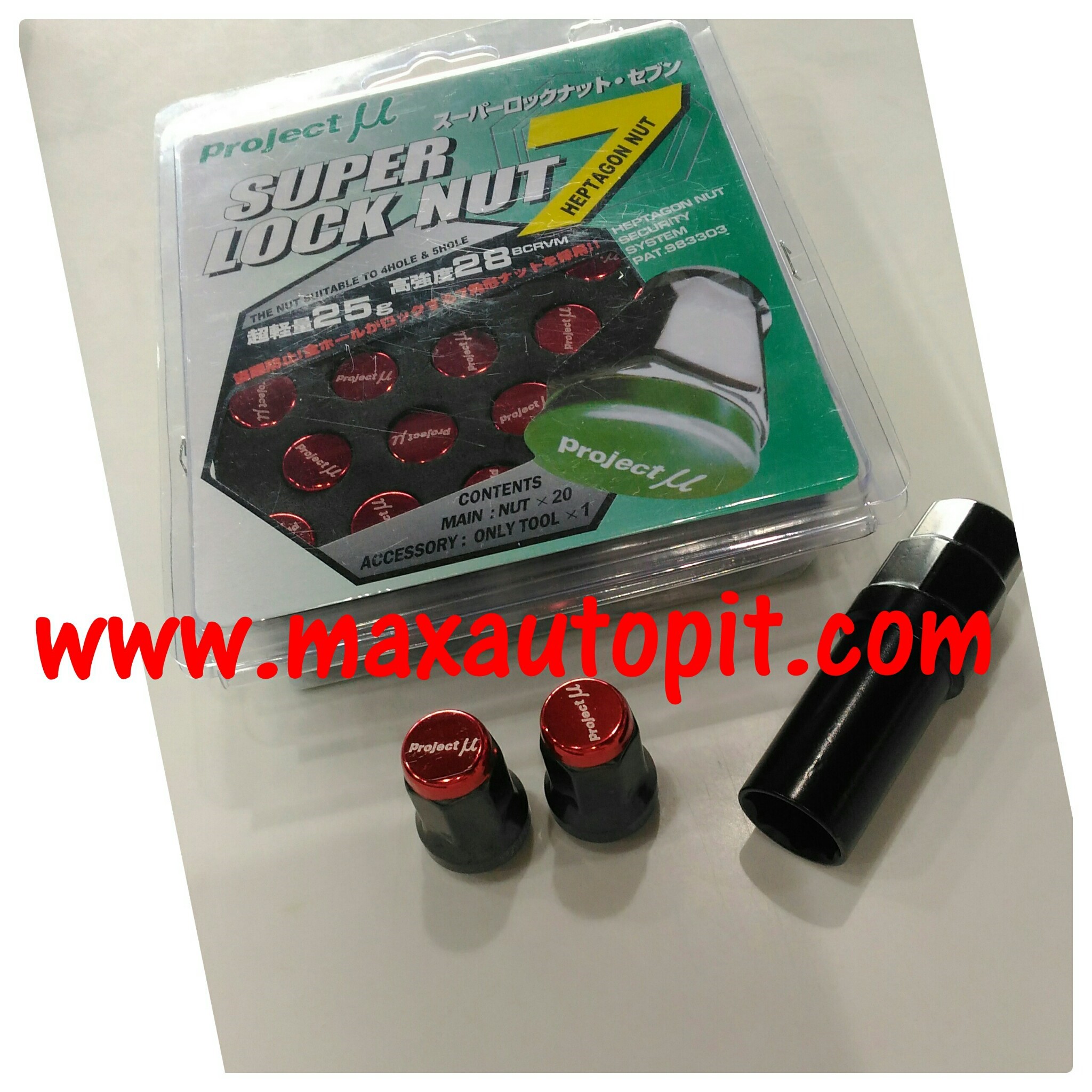 น๊อตล้อ แม๊กซ์ Projace u สีแดง M12x1.5