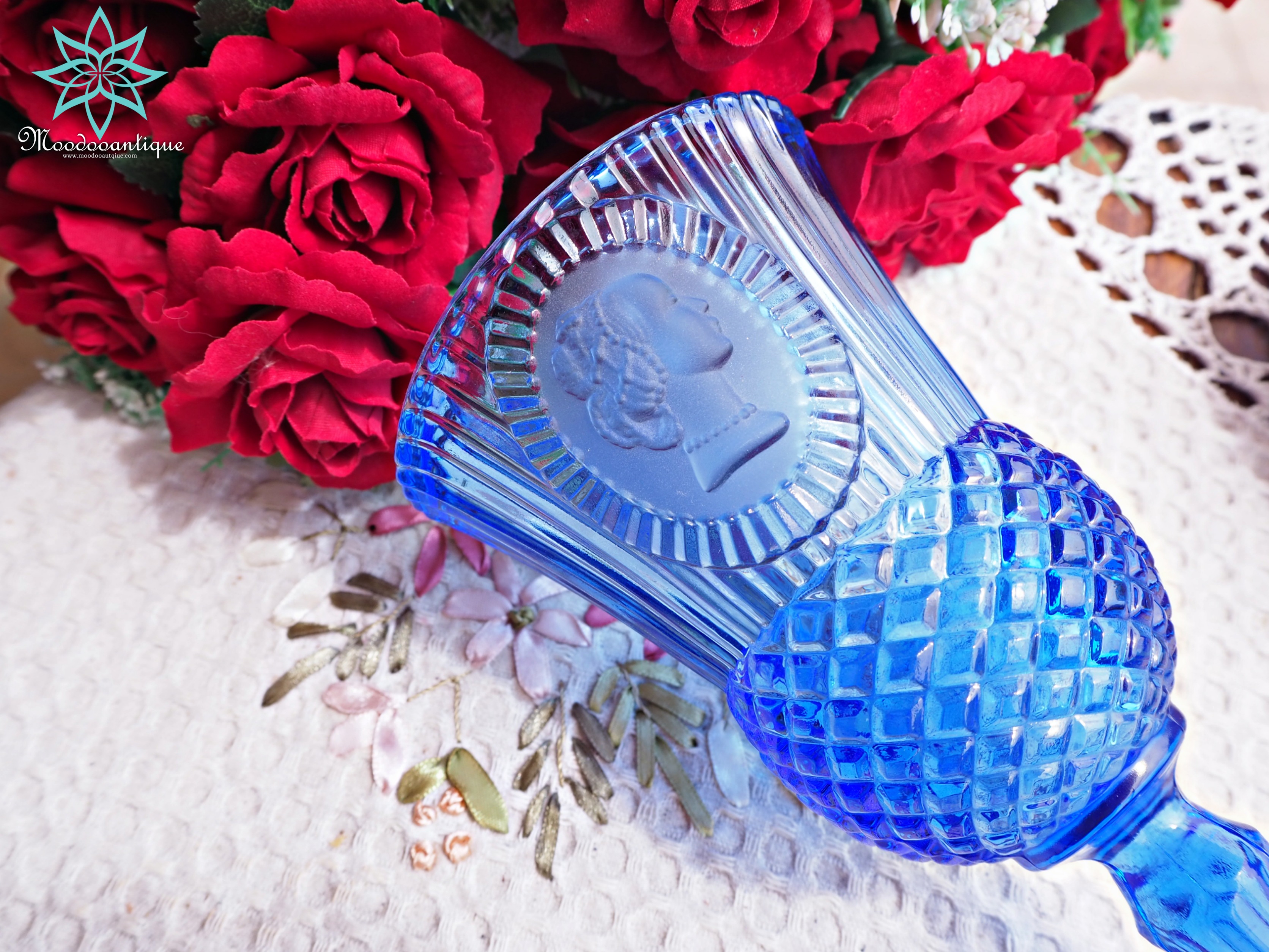 Crystals blue vase
