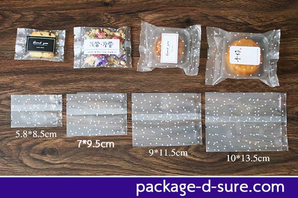 โปรโมชั่น//ถุงซีลกลาง ขอบเรียบ 5.5x8.5 เนื้อกึ่งขุ่น ลายจุด แพ็ค 100 ใบ