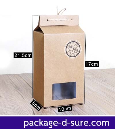 กล่องสี่เหลี่ยมผืนผ้า ทรงสูงพิเศษ พับเปิดปิดบน 10x8x17 กระดาษคราฟ